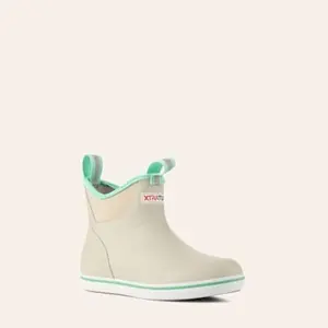 XTRATUF Women's Gray Ankle Rubber Deck Booties
