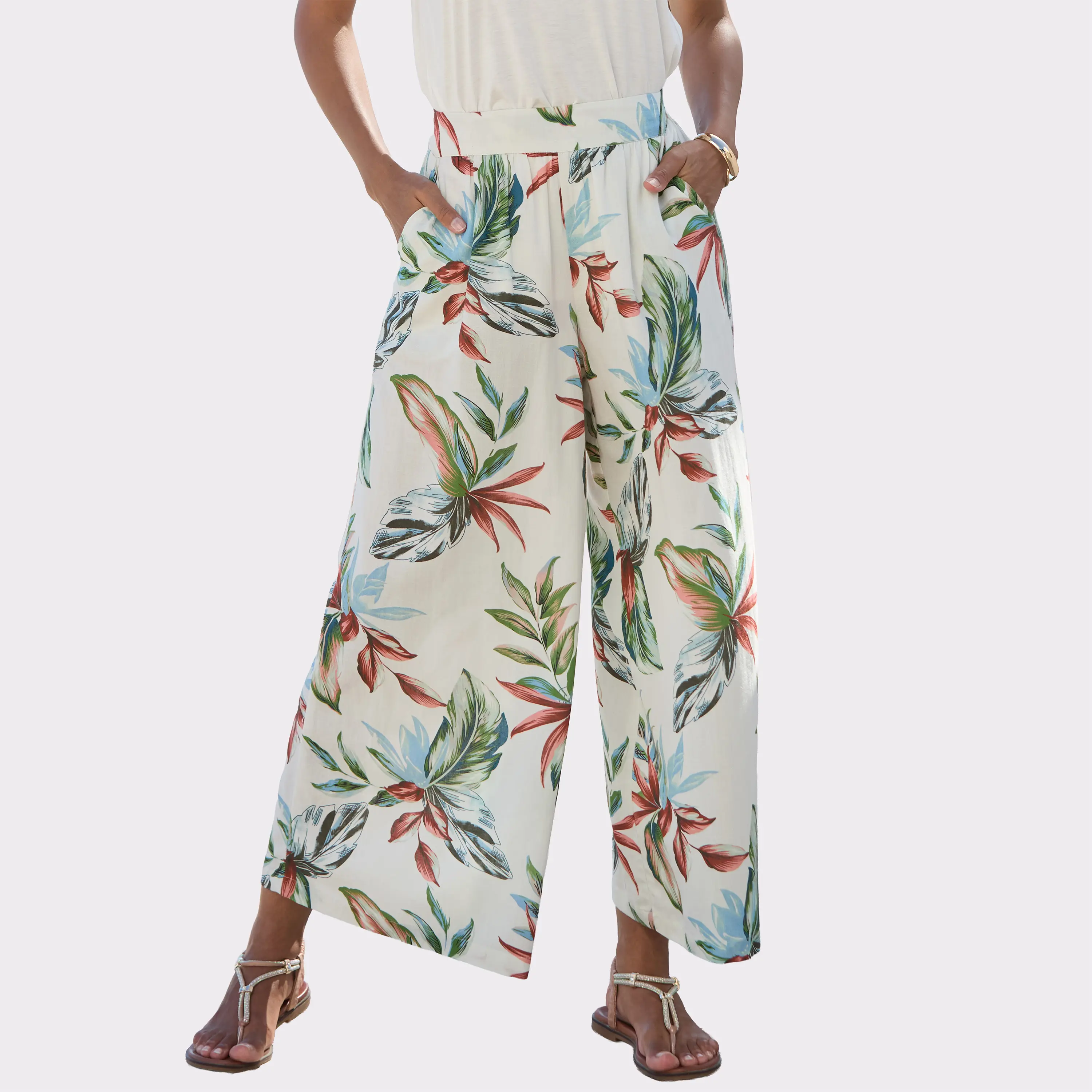 Women's Tropical Print Culottes