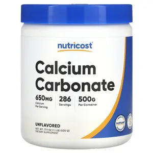 Nutricost Calcium Carbonate, Unflavored, 1.1 lb (500 g)