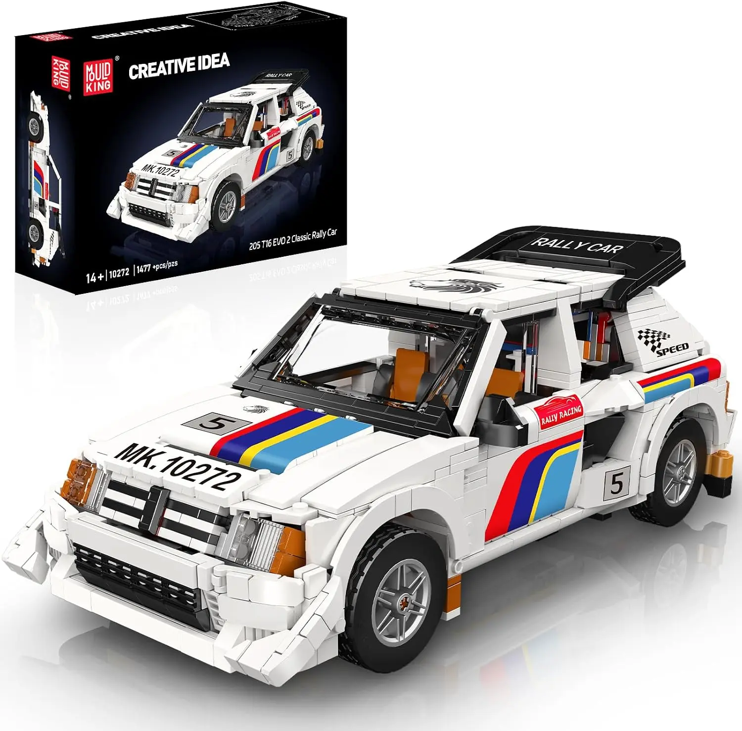 Mould King 10272 Technic Sports Car Building Kit, 1:14 Rally Car, Model Kit, Static Model Car for Adults & Teens Aged 14+, Gift Idea/Collector's Set (1477 Pieces)