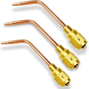 Oxy Acetylene Welding Tip Series W-J for Victor"J"Series Ligth Duty Torches, Sizes 1, 2 and 3 Welding Brazing Torch Tips with Mixer Replacement for Victor "J" Series Torch Handles, Oxygen/Acetylene