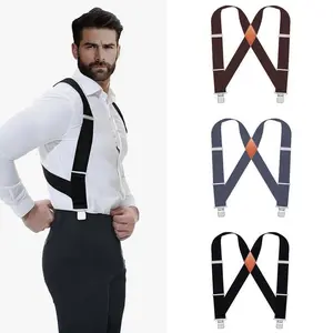 Fashion Men's Heavy Duty 2 "Wide Side Clip Suspenders-Perfect for Work, Christmas and Outdoor Adventure, Cool and Handsome Style belt Fit for  men
