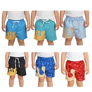 Ice cream drip kids boys summer shorts with pockets functional drawstring
