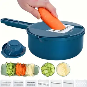 12 in 1 Manual Vegetable Chopper, 1 Set Multifunctional Vegetable Cutter, Kitchen Tool for Home and Commercial Use, Versatile Chopper, Utensils