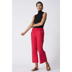 Split Hem Capri Red