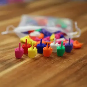 Mini Middle Finger Funny Plastic F-U Hand Set in Bold Colors or Mixed Pack,  Novelty Spoof Toys and Joke Gifts Among Friends