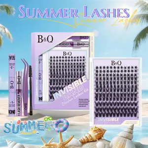 Victory Lash Kit l B&Q 0.05mm Invisible Band,144pcs Individual Spiky Manga Clusters,C Curl for DIY Eyelashes Extension,Waterproof Long Lasting Outdoorfun Makeup Cosmetic Vacation Lash #dealsforyoudays