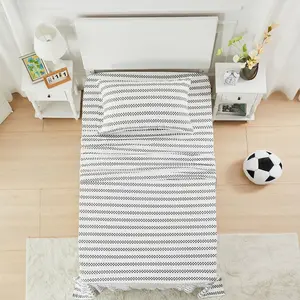 Sportopia Twin Black/White Checkered Grid Jersey Sheet Set