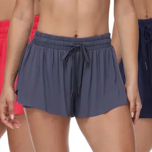 Yoga High Waist Culottes with Two Layers of Sports Loose Shorts, Quick-Drying, Seamless Gym Wear, Comfortable for Exercise Gymshorts Cycling Running Compression Garment gym shorts gym fits gym shorts