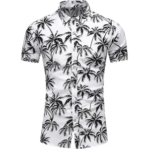 Men's Printed Beach Hawaiian Button-Down Slim fit Dress Shirt
