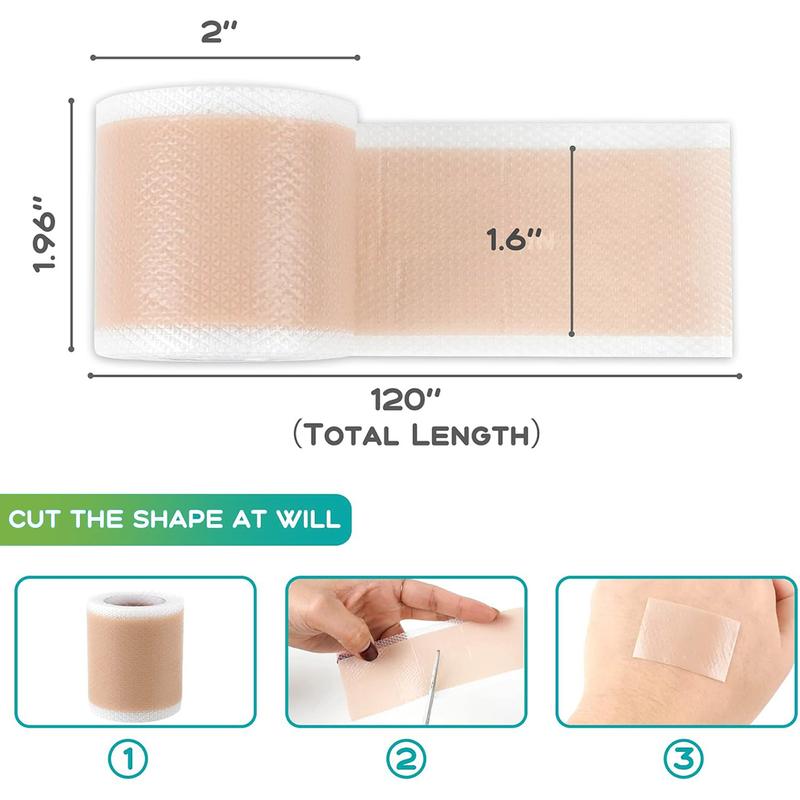 Silicone Scar Removal Tape, 2 Roll Reusable Medical Grade Silicone Scar Tape, Extra Long Scar Sheets for C-section, Tummy Tuck, Keloid, Surgical Scars and Scar Tape for Facial Lines