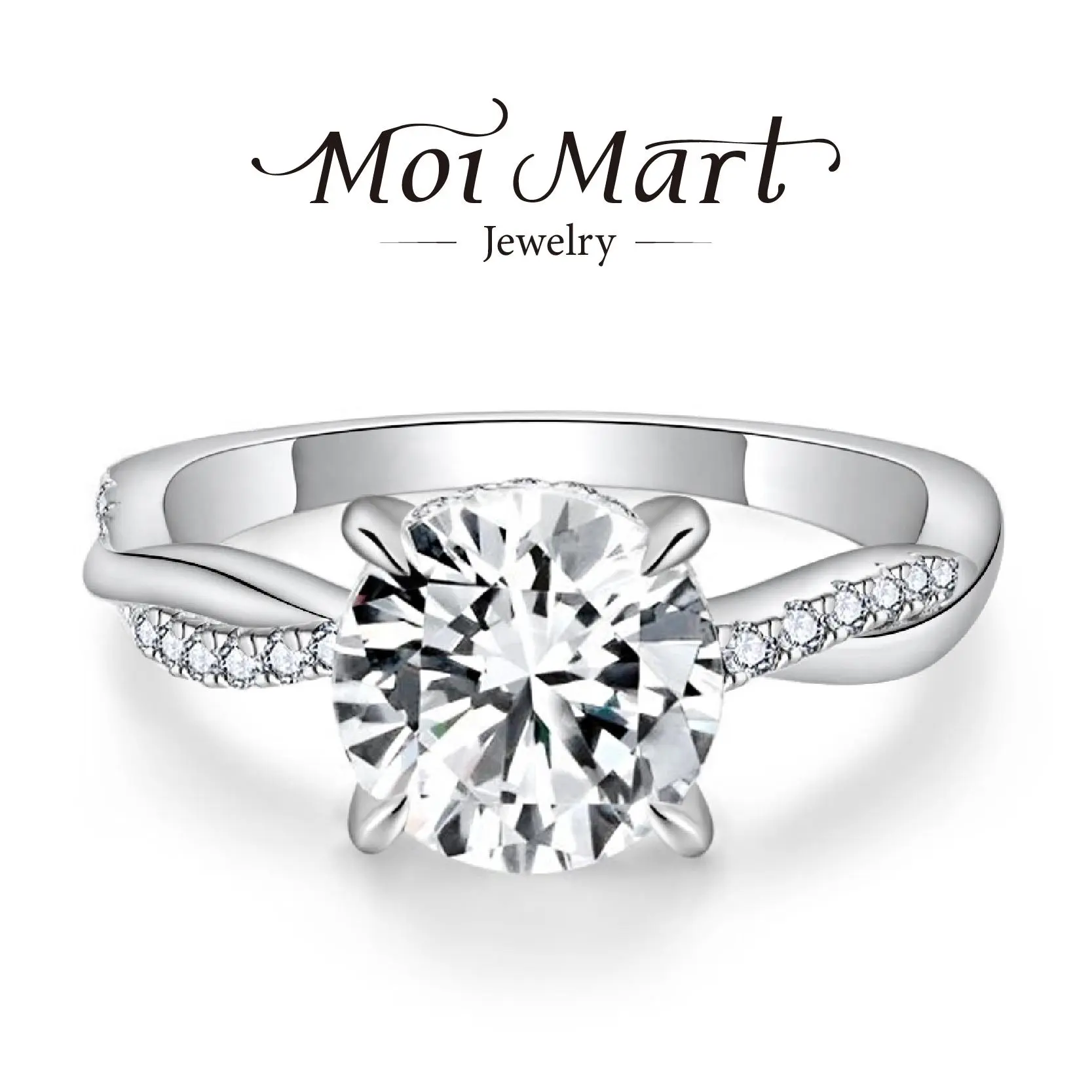 With 2CT Moissanite