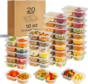 20 Pcs reusable snack containers with Lids, snack containers for kids adults10 Forks, snack pack containers - Lightweight and Stackable, Microwaveable/refrigerator safe