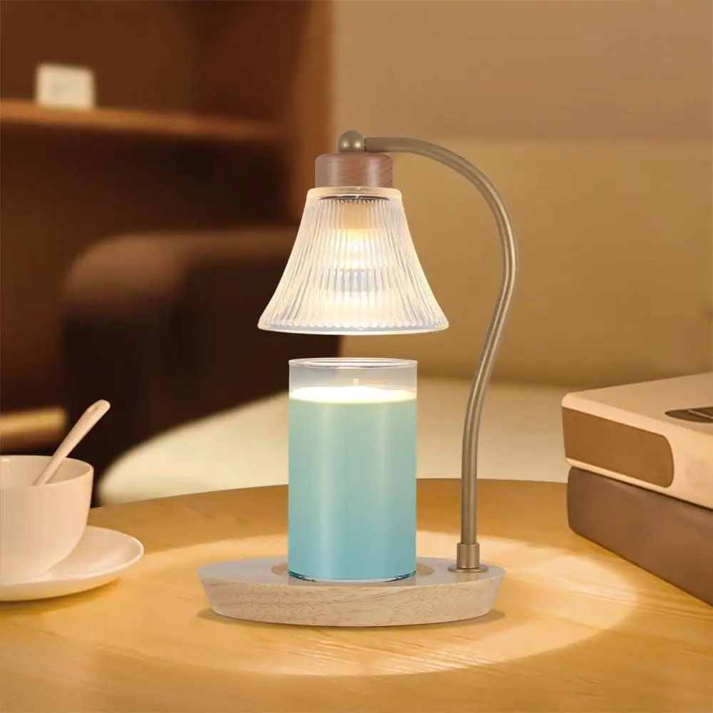 Eco-Friendly Glazing Ceramic Electric Candle Warmer Lamp - Heat Resistant, Dimmable, Timer, Switch, Adjustable Speed, Modern Base, Tabletop Decor Holder for Indoor Home Decor & Warm Ambiance