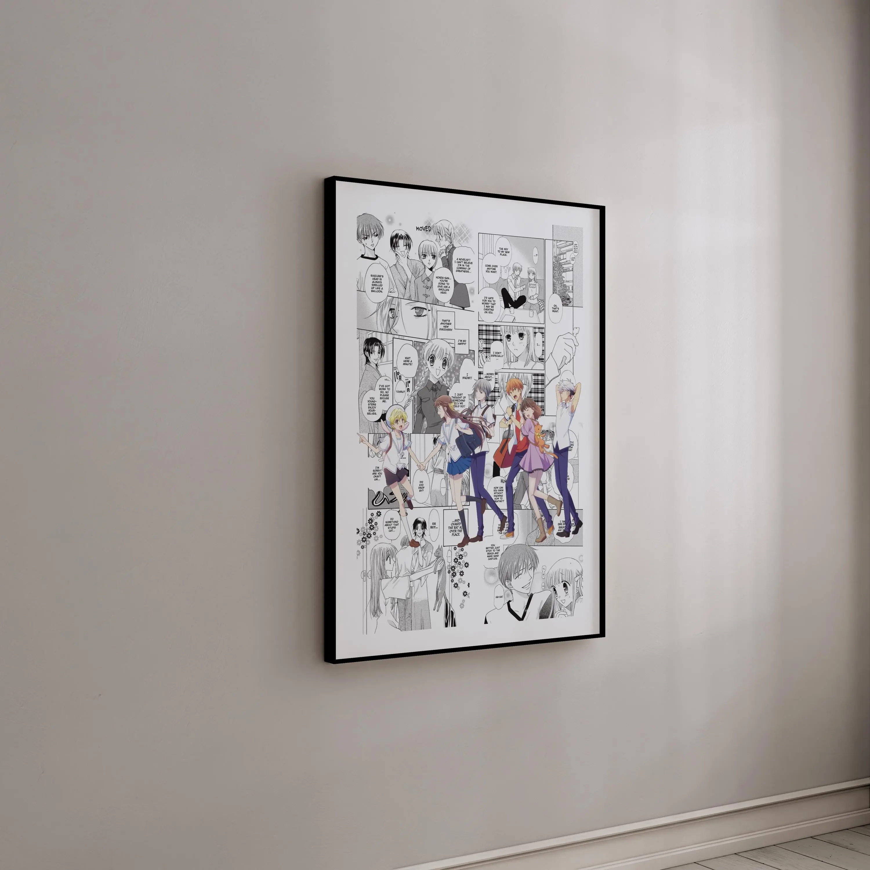 Manga Poster - Fruits Basket: Momiji, Tohru, Yuki, Kyo, Kagura & Hatsuharu - Curated Manga Panels - UNFRAMED Print Decor Glossy modern artwork decor christmas gift Matte Photo