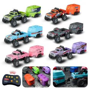 1:64 Bigfoot Remote Control Car with Cargo Box, Directional Control Forward Backward with Lights, Suitable for Ages 6+, Holiday Gift Choice, Remote Control Truck