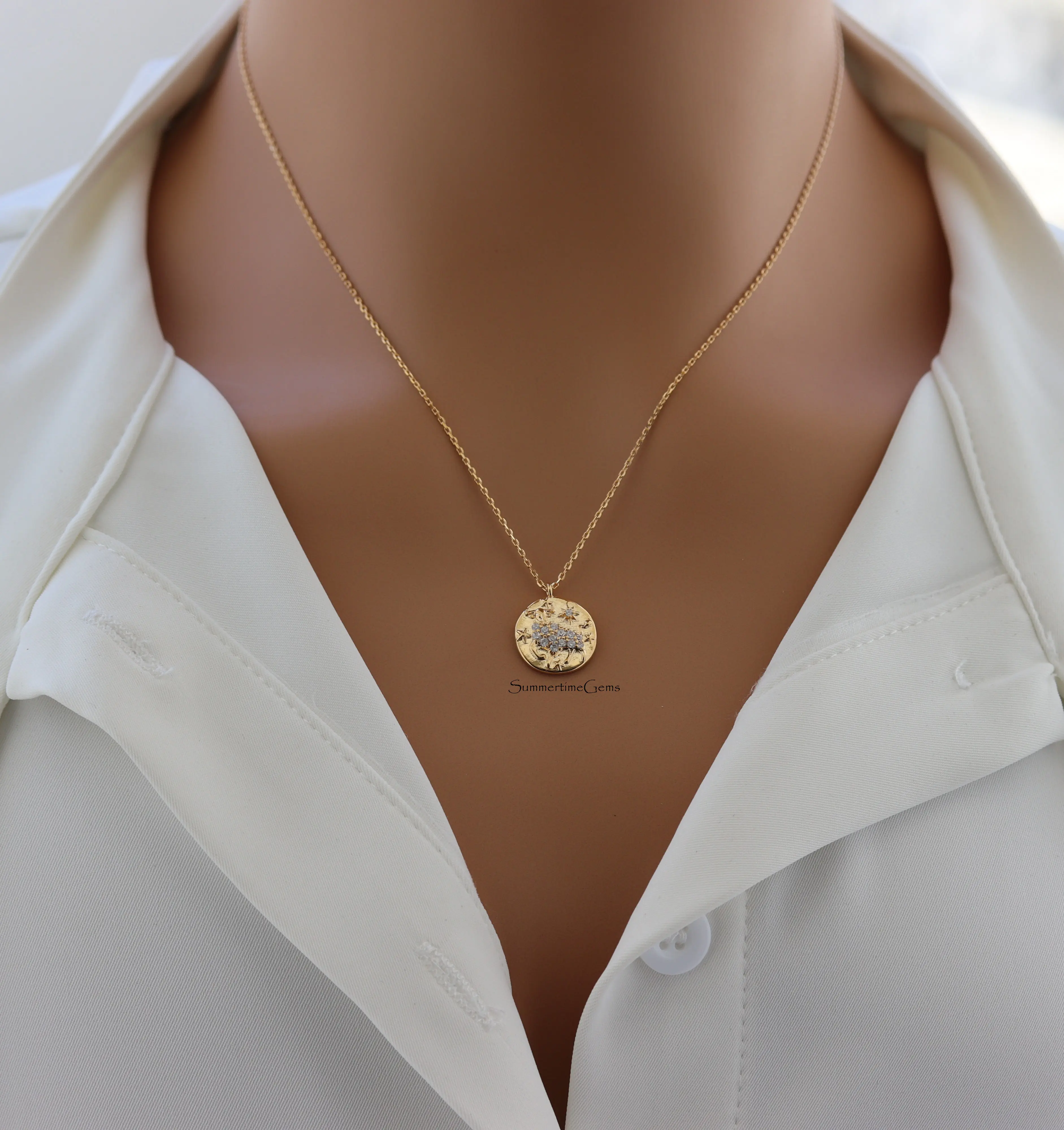 18K Gold Plated Taurus Constellation Zodiac Pendant Necklace (April 20 – May 20) – Elegant Astrology Jewelry for Grounded Souls