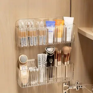 Wall-Mounted Bathroom Storage Box, Lipstick Cosmetic Mask Organizer, Lightweight Plastic Material, No Installation Needed