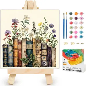 Framed Paint by Numbers Kit – DIY Flower Painting for Adults & Kids 8+, 10x10” Wall Art