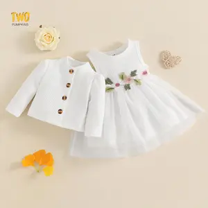 Baby Girls Dress and Cardigan Set Tutu Dress and Ruffle Shrug Toddler Spring Fall Clothes