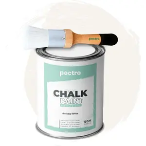 25fl.Oz(750ml) Chalk Paint for Furniture with Special Brush No Sanding Priming Chalk Finish Wood Paint for DIY Home Decor Improvement Antique White