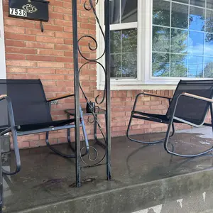 Gizoon 3 Piece Rocking Bistro Set, Textilene Fabric Patio Furniture Set, Front Porch Rocker Chairs with Coffee Table for Lawn, Garden, Balcony, Poolside (Black)