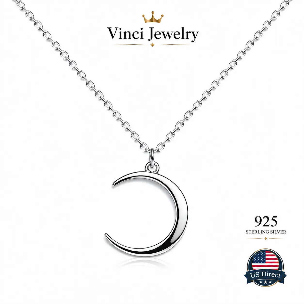 925 sterling silver Minimalist Crescent Moon Necklace for Women Celestial Silver Pendant Necklace Aesthetic Moon Jewelry for Everyday Wear Layering Chain Necklace Birthday Anniversary Christmas Gift for Her celestial jewelry