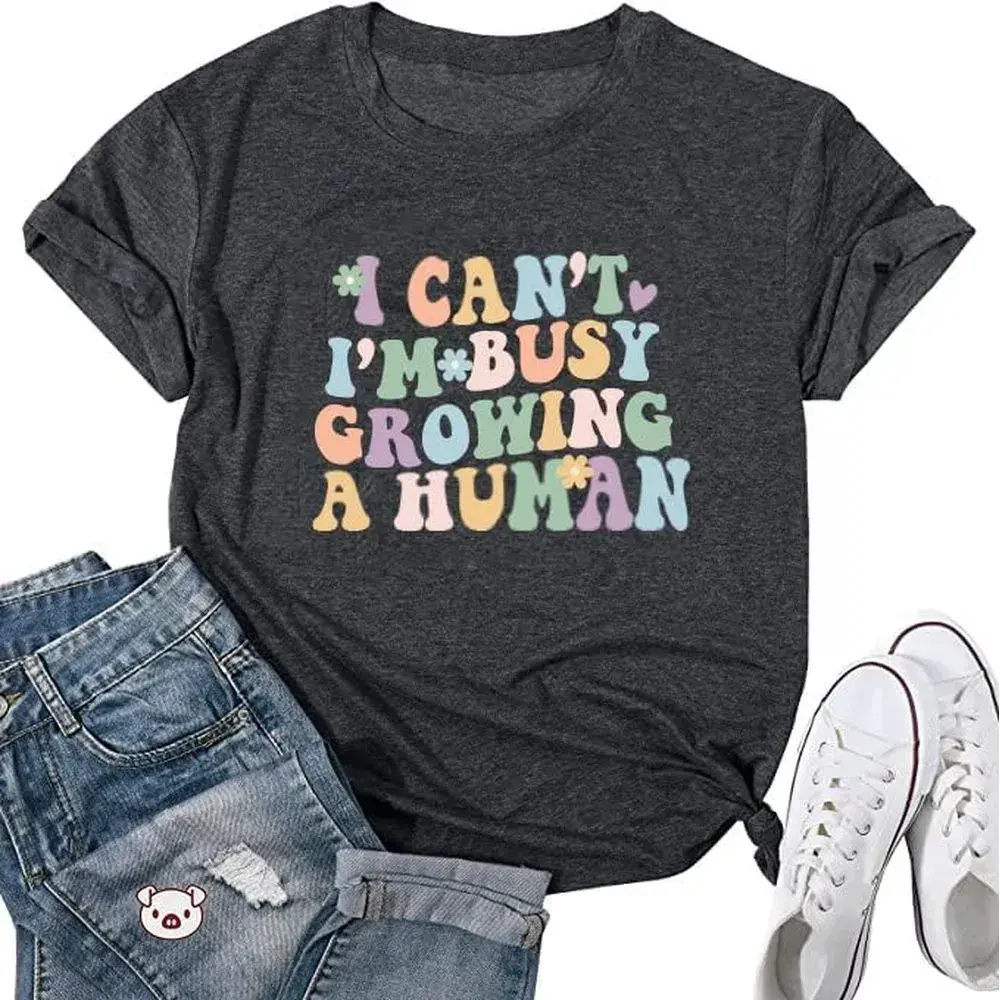 Pregnancy Announcement Shirt for Women Maternity Mama Tshirts Funny New Baby Mom Graphic Tee