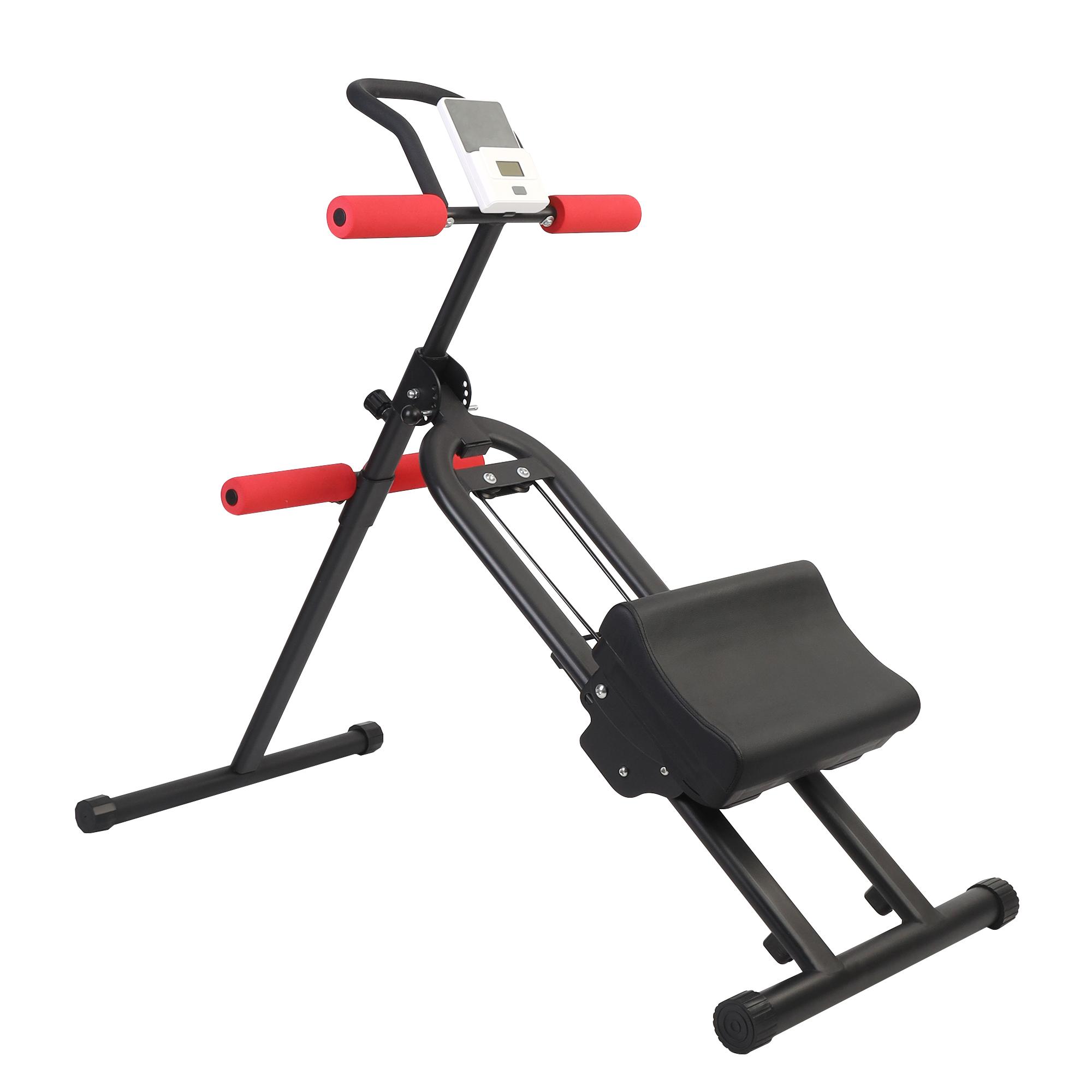 Multi-functional step machine (with handle), expandable leg, core and buttock exerciser, can be used for crunches and stepping