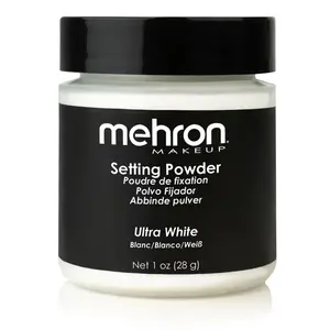 (A)Mehron Ultra White Setting Powder – Smooth Matte Finish for Cosplay & SFX, 1 oz