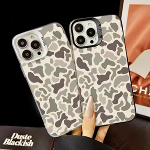 2026 New Clear Case for iPhone 16 16pro 16promax 15 15pro 14 13 12 11 Simple Camouflage Soft TPU Shockproof Protective Case Stylish Patterns Phone Case