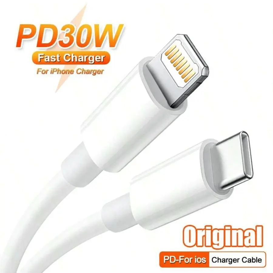 30W High-Speed PD Cable for iPhone 14, 13, 12, 11, Pro, XS, Max, X, XR - Fast Charging, Pd Fast Charge, Data Transfer, Power Delivery - Durable, Compact USB-C to Lightning Cable for Daily Use, Christmas/Family Gift