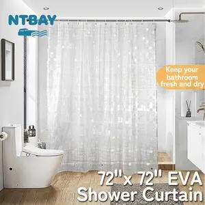 NTBAY Clear EVA Shower Liner — Waterproof, Low-Odor, Wipe-Clean