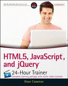 USED-Html5, Javascript, and jQuery 24-Hour Trainer by Cameron, Dane (Paperback)