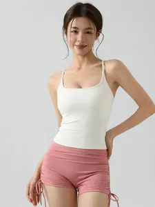 2026 Summer New Yoga Vest with Pads, Breathable Sporty Fitted Top, Universal Sports Bra, Pilates Fitness Shirt, Casual Streetwear