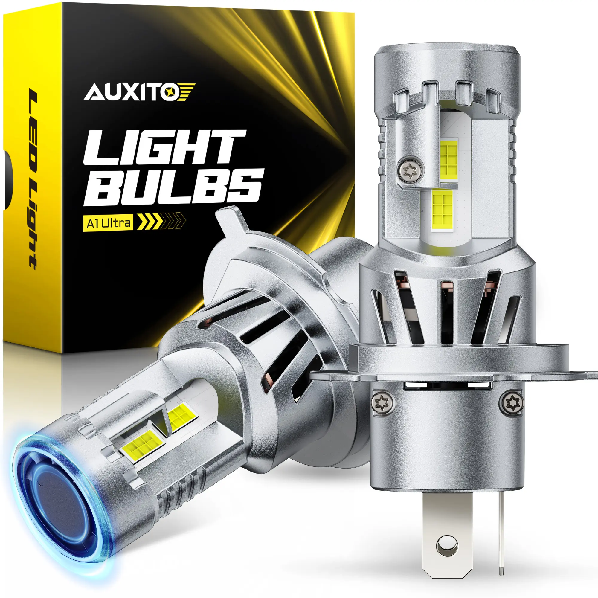 AUXITO H4 9003 LED Headlight Set,58000LM High Low Beam Bulbs 6500K Cool White Super Bright,Plug N Play, 70,000 Hrs Long Lifespan, No Flicker,Pack of 2 AUXITO H4 9003 LED Headlight Set,58000LM High Low Beam Bulbs 6500K Cool White Super Bright,Plug N Play, 70,000 Hrs Long Lifespan, No Flicker,Pack of 2