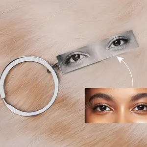 Personalized Human Eyes Keychain, Your Eyes Photo Drive Safe Keychain, Custom Engraved Key Chain Gift for Him/Her, Perfect Mother's Day Gift