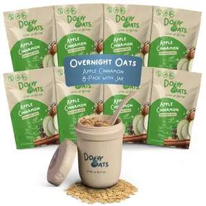 Dozy Oats Apple Cinnamon Overnight Oats Multi-Packs - Good Source of Protein and Fiber, Vegan, Gluten-Free, No Added Sugar