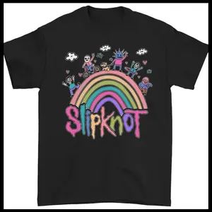 Candy Doodle Rainbow Graphic Tee - Cute Kawaii Streetwear Oversized Unisex Black T-Shirt, Y2K Alt Aesthetic Top
