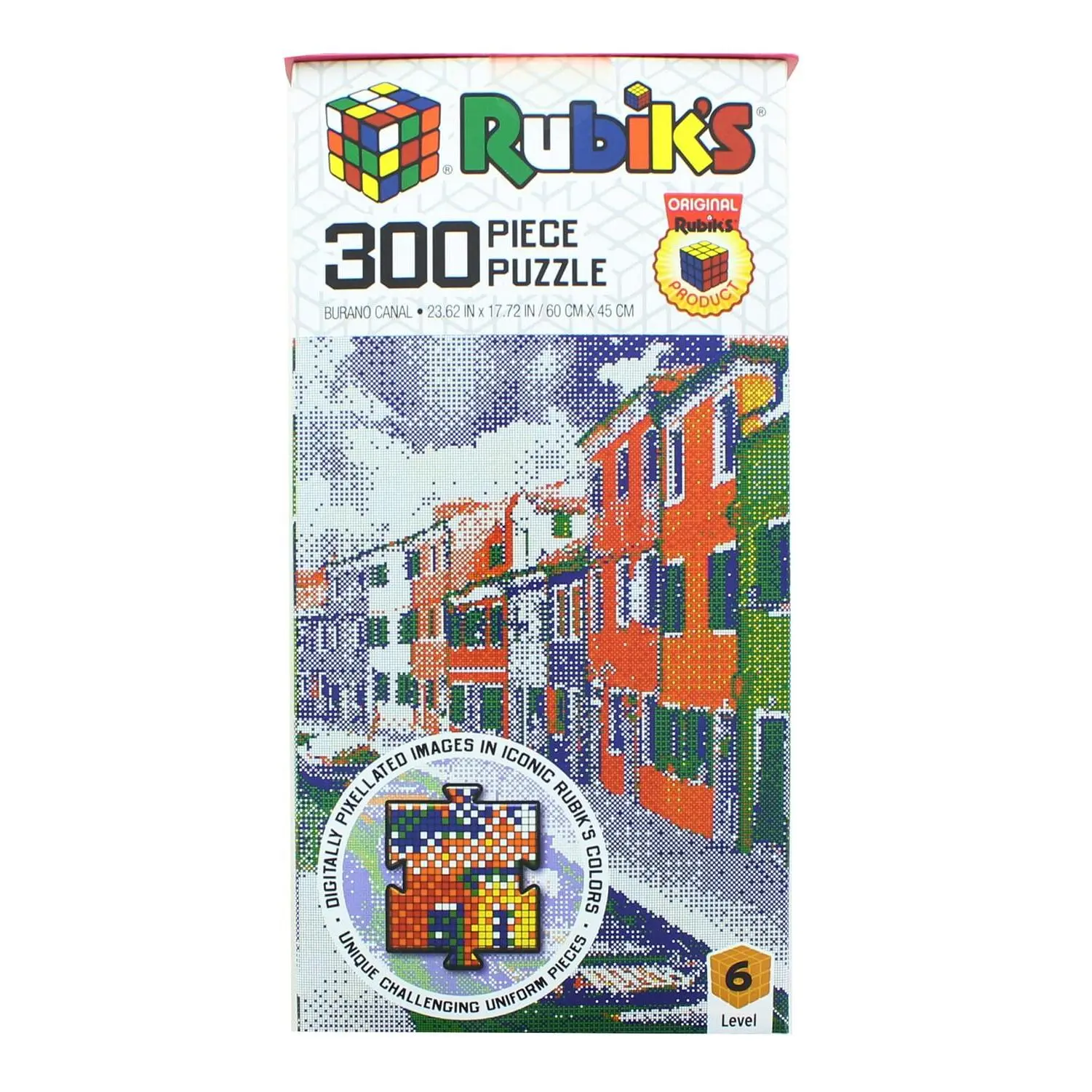 Rubik's 300-Piece Jigsaw Puzzle Game, Burano Canal Creative Puzzle, Screen-Free Activity for 14 and Up, 300 Pieces