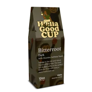 Hella Good Cup Bitterroot Dark Roast Coffee - Dark Chocolate Full Body Toasty - 100% Roasted Coffee for Traditionalists