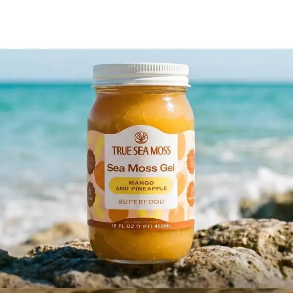 TrueSeaMoss Sea Moss Gel – Wildcrafted Seamoss, Fruits & Jarred Vegetables – Mango/Pineapple, Pack of 1
