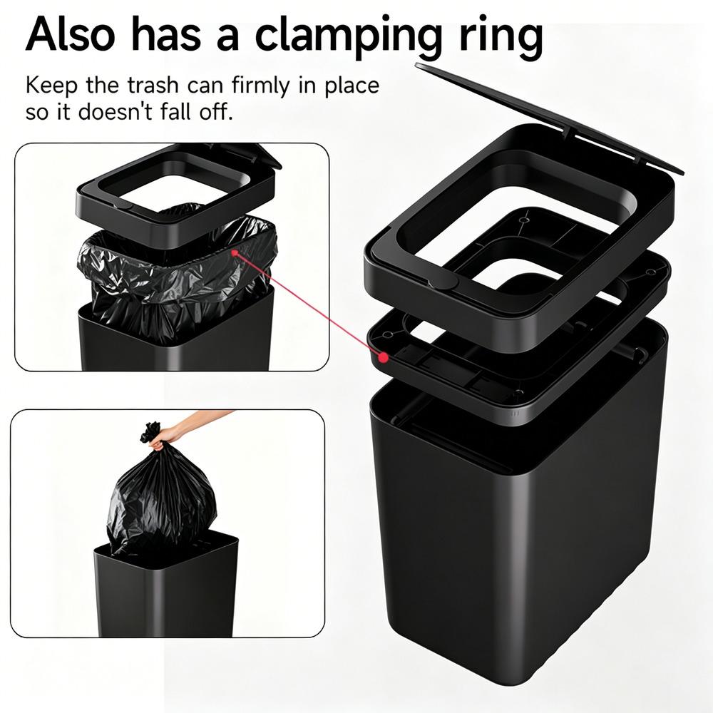 2 Pack 15L Smart Household Can, 2 Pack Water Resistant Waste Bin, Nordic Sanitary Induction Container for Kitchen Lavatory Bedroom
