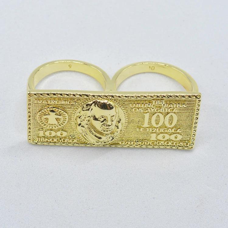 Gold Double Finger Money Ring| Bold Statement Fashion Jewelry Gold Double Finger Money Ring| Bold Statement Fashion Jewelry