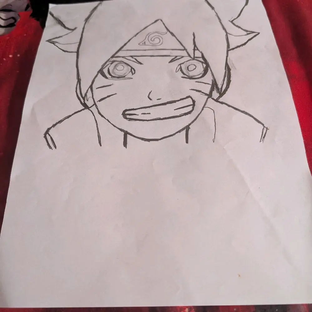 Boruto Art: Hand Drawn Sketch of Character on Paper - Details Unknown