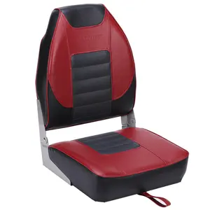 GARVEE High Back Folding Boat Seats - 2 Pack or Single Pair, Thick Sponge Padding, Weather-Resistant PVC, Durable Aluminum Hinges, Ideal for Fishing and Water Sports, Available in Multiple Colors.