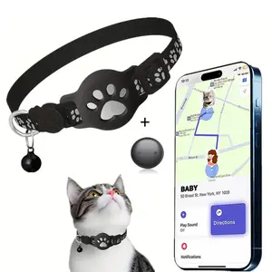 GPS Collar for Cats，Pet Tracker (iOS Only) Smart tag,Waterproof Compatible with Google Find My,No Monthly Fee,Advanced Tracking Solution Smart Collar for Pet Safety Ideal Small Large Cats