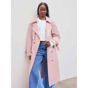Cider [size 2-10] Cotton-blend Collar Solid Button Trench Coat With Belt SwimWeek