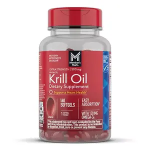 Member's Mark Extra-Strength Antarctic Krill Oil, 500 mg Softgels ( 160 count ) Supports Optimum Hearth Health-Healthcare Supplement