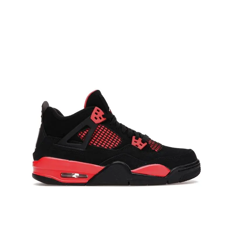 Jordan Kid's 4 Retro Red Thunder Basketball Shoes, from StockX